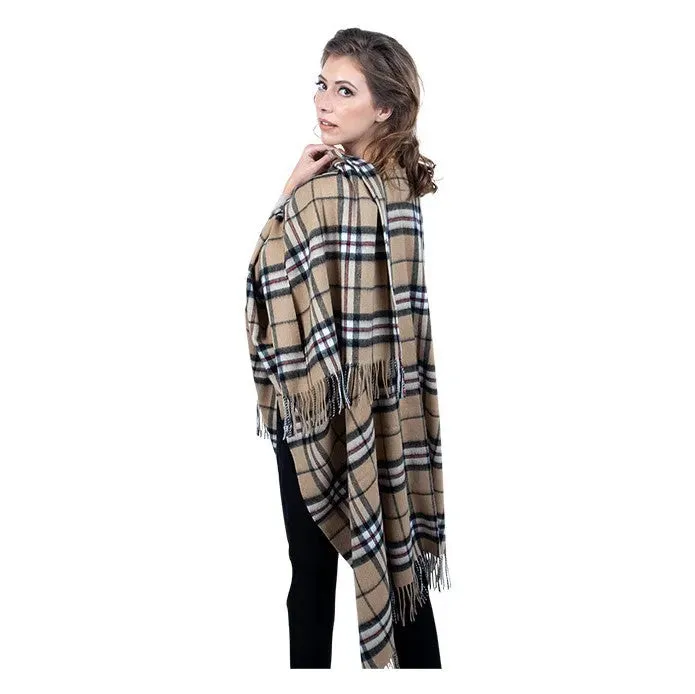 100% Pure Lambswool Tartan Capes