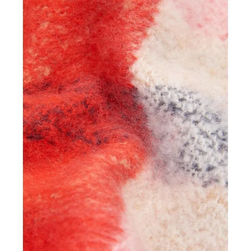 Barbour Bilton Ladies Boucle Scarf - Flame Red/Navy