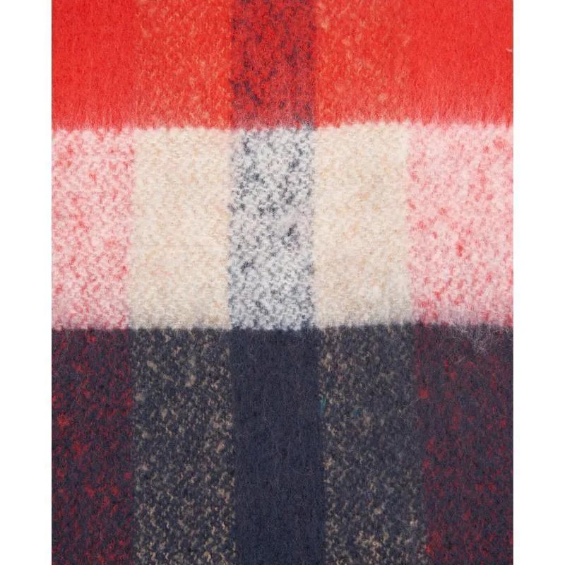 Barbour Bilton Ladies Boucle Scarf - Flame Red/Navy