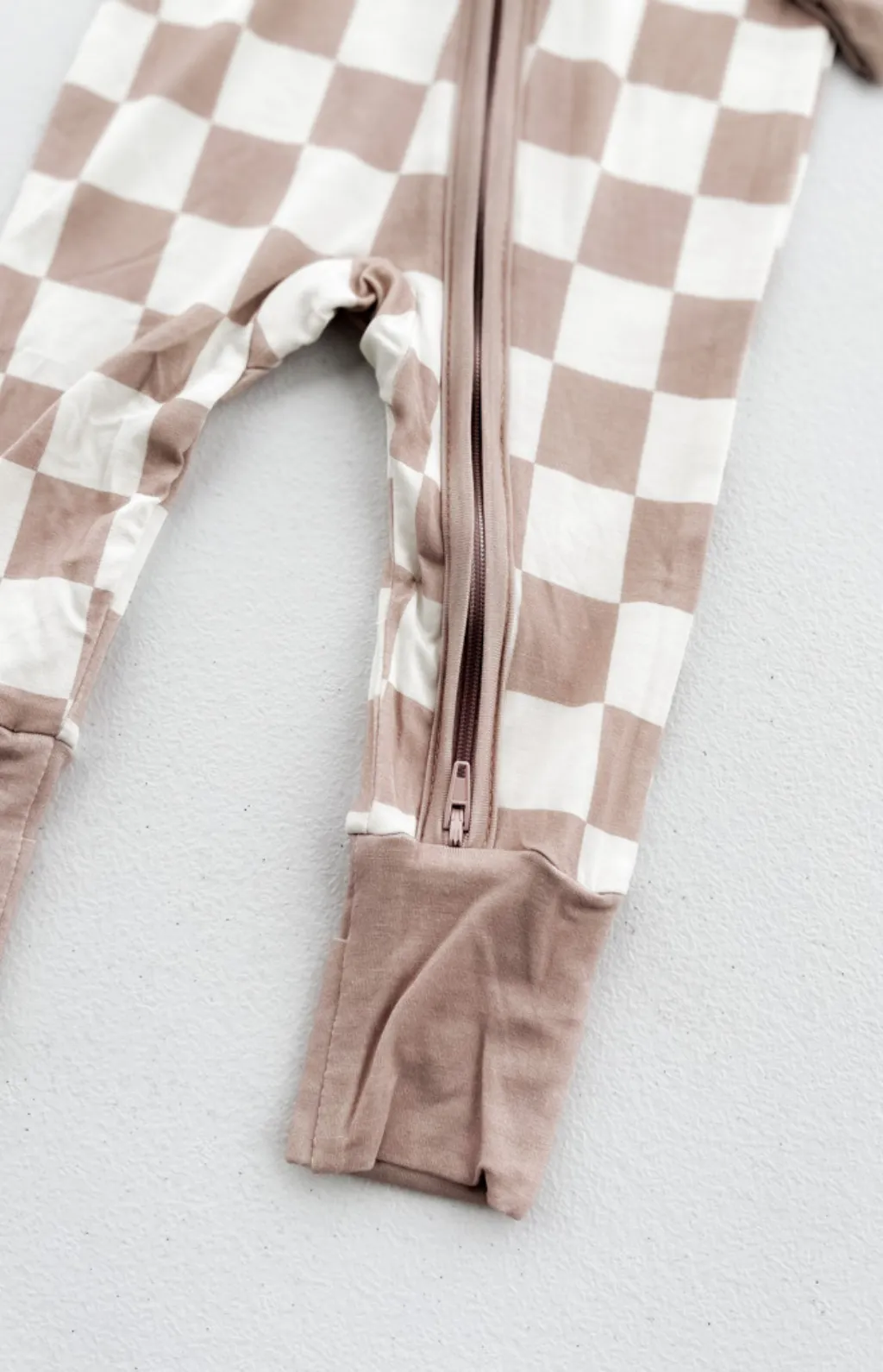 Checkered Double Zip Romper