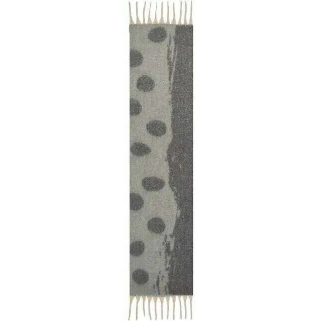 Dents Reversible Spotty Blanket Tassel Scarf - Dove/Slate Grey