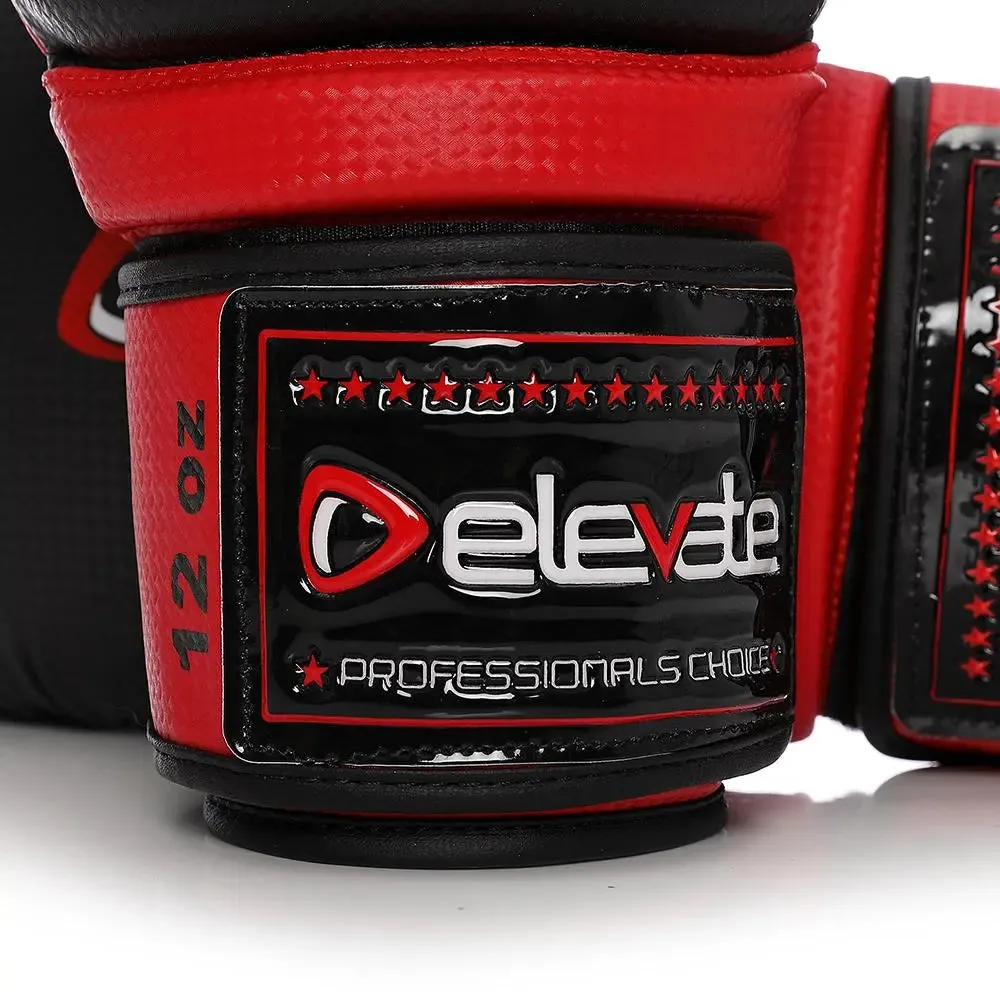Elevate Carbon Boxing Gloves - Black Red