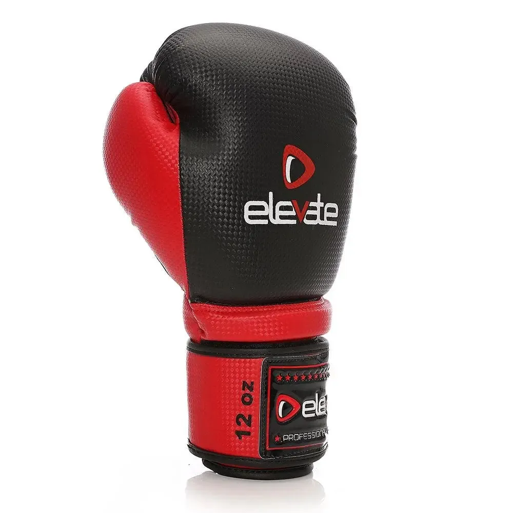 Elevate Carbon Boxing Gloves - Black Red