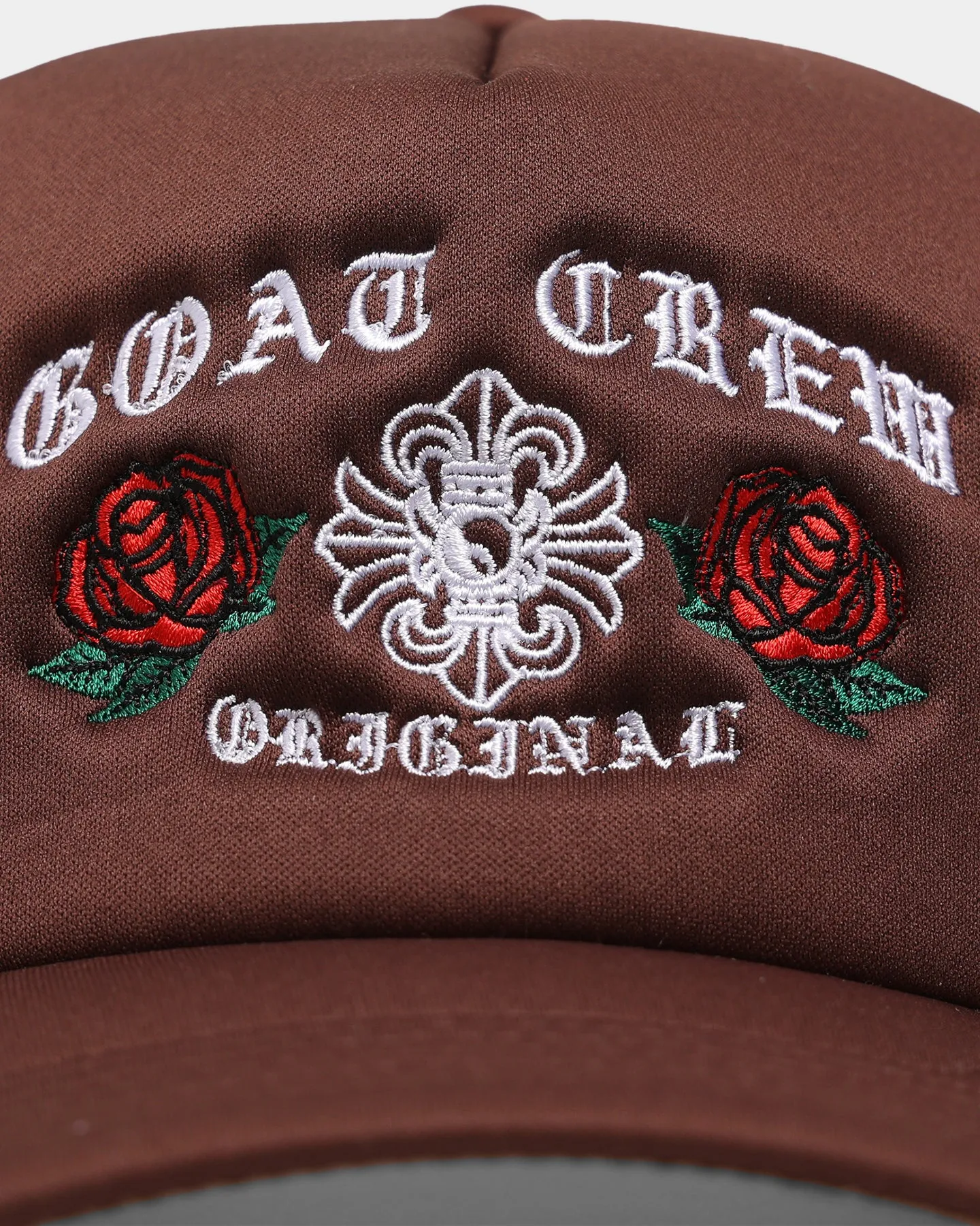 Goat Crew Metal Trucker Snapback Brown