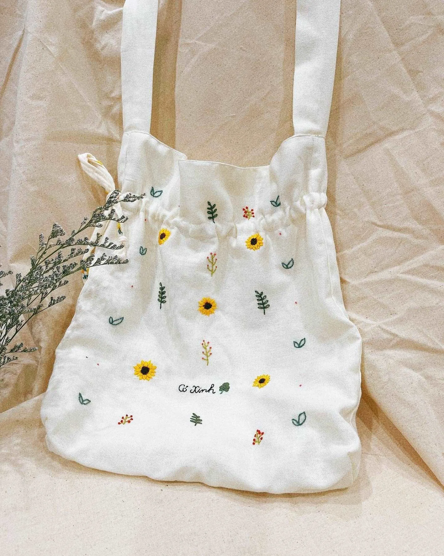 Hand Embroidered Bags Little Flowers Tote
