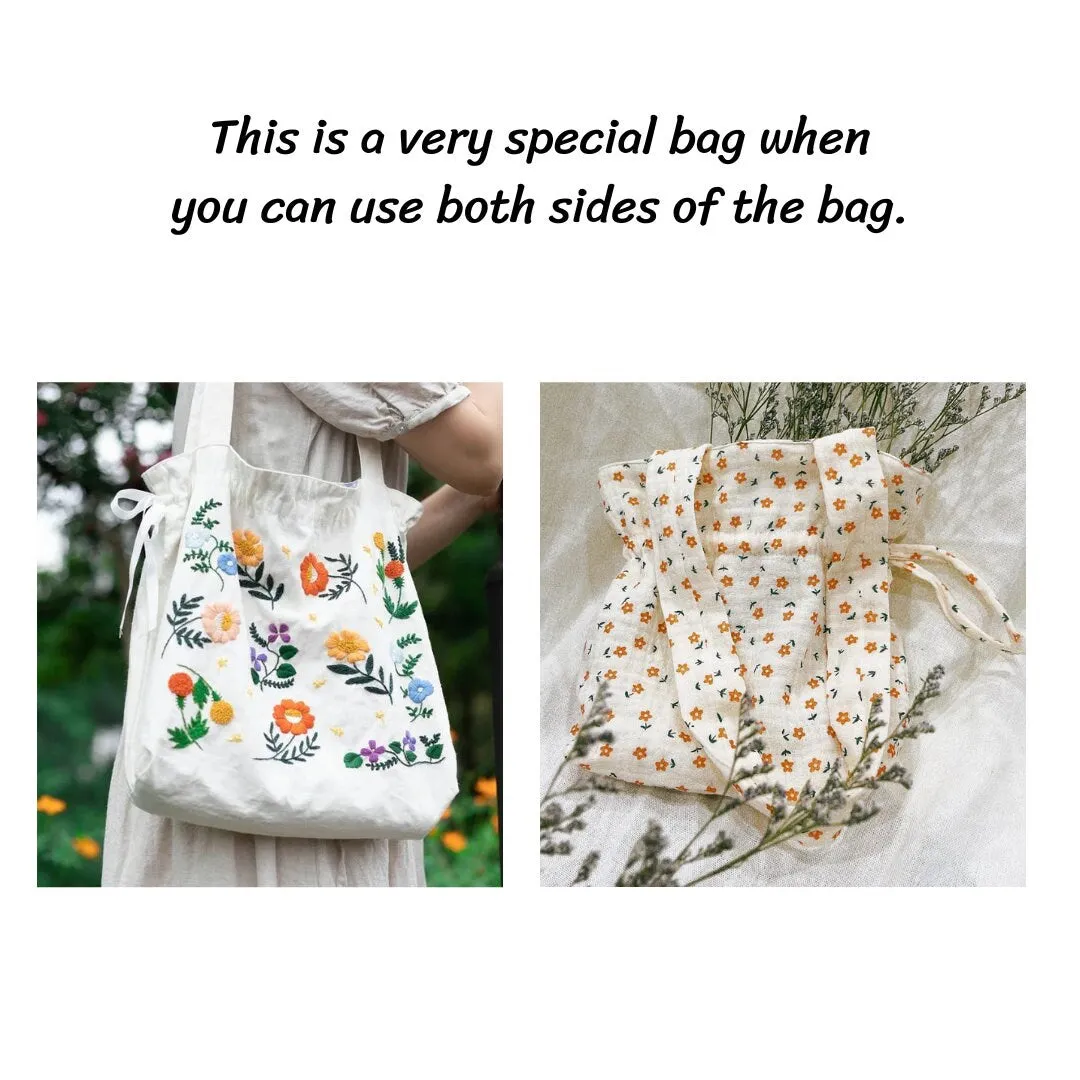 Hand Embroidered Bags Little Flowers Tote