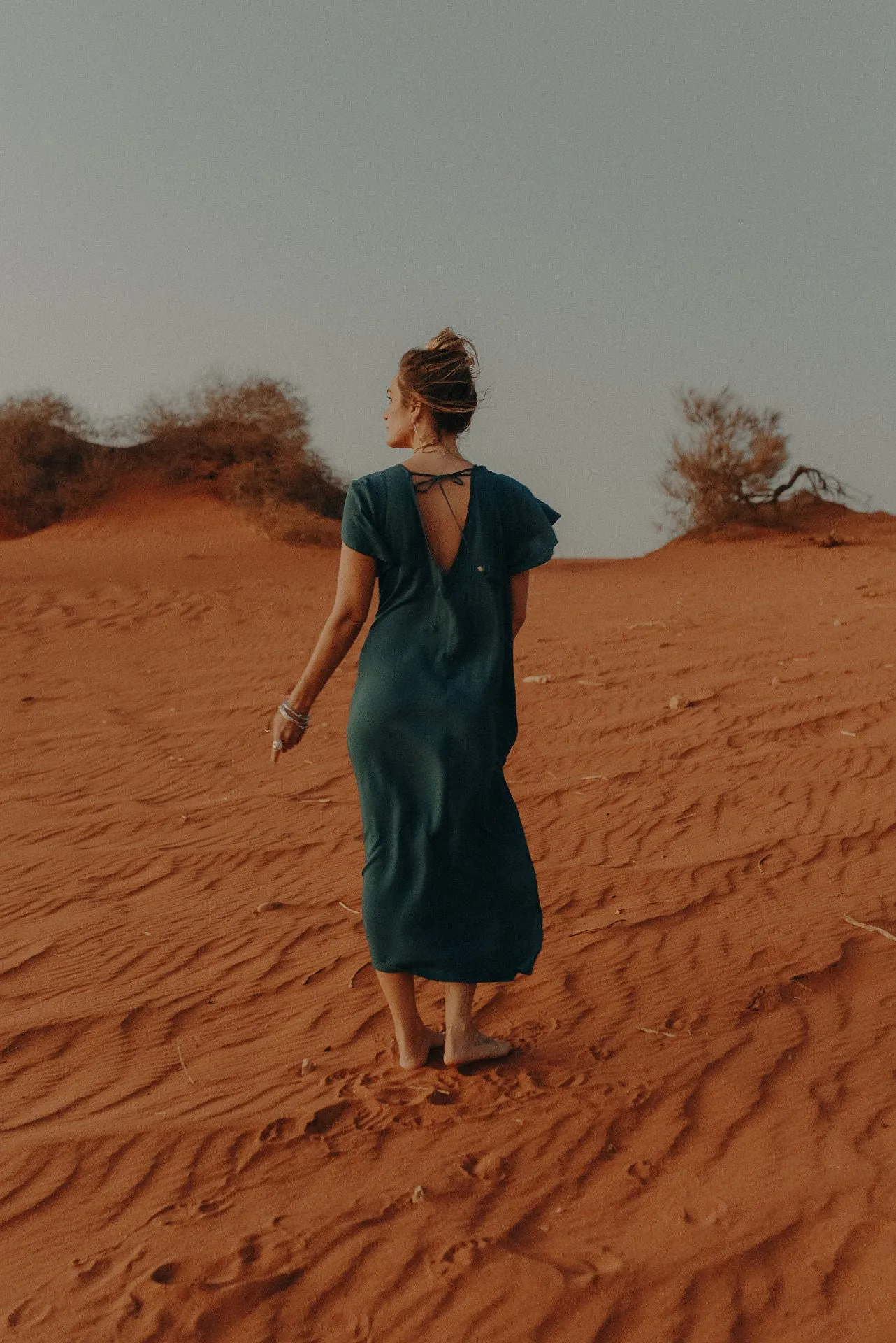 Midi Wingdress Sleeved - teal