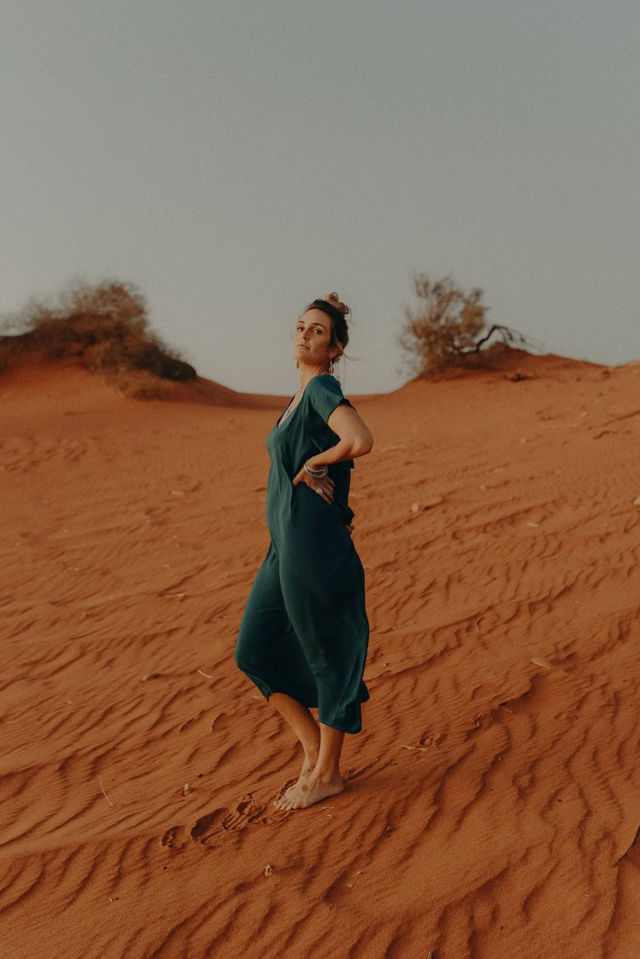 Midi Wingdress Sleeved - teal