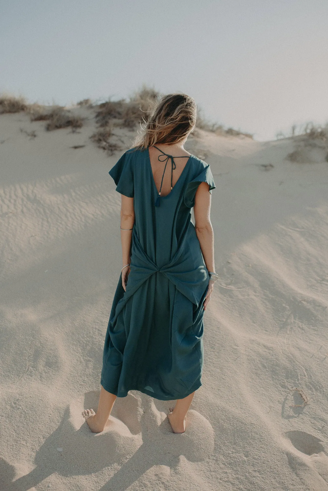 Midi Wingdress Sleeved - teal