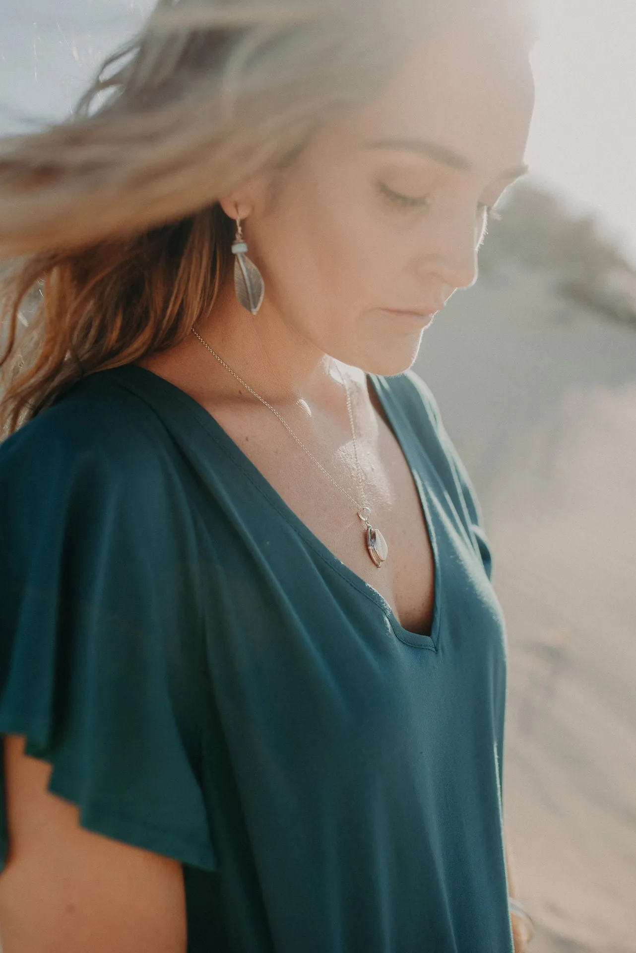 Midi Wingdress Sleeved - teal