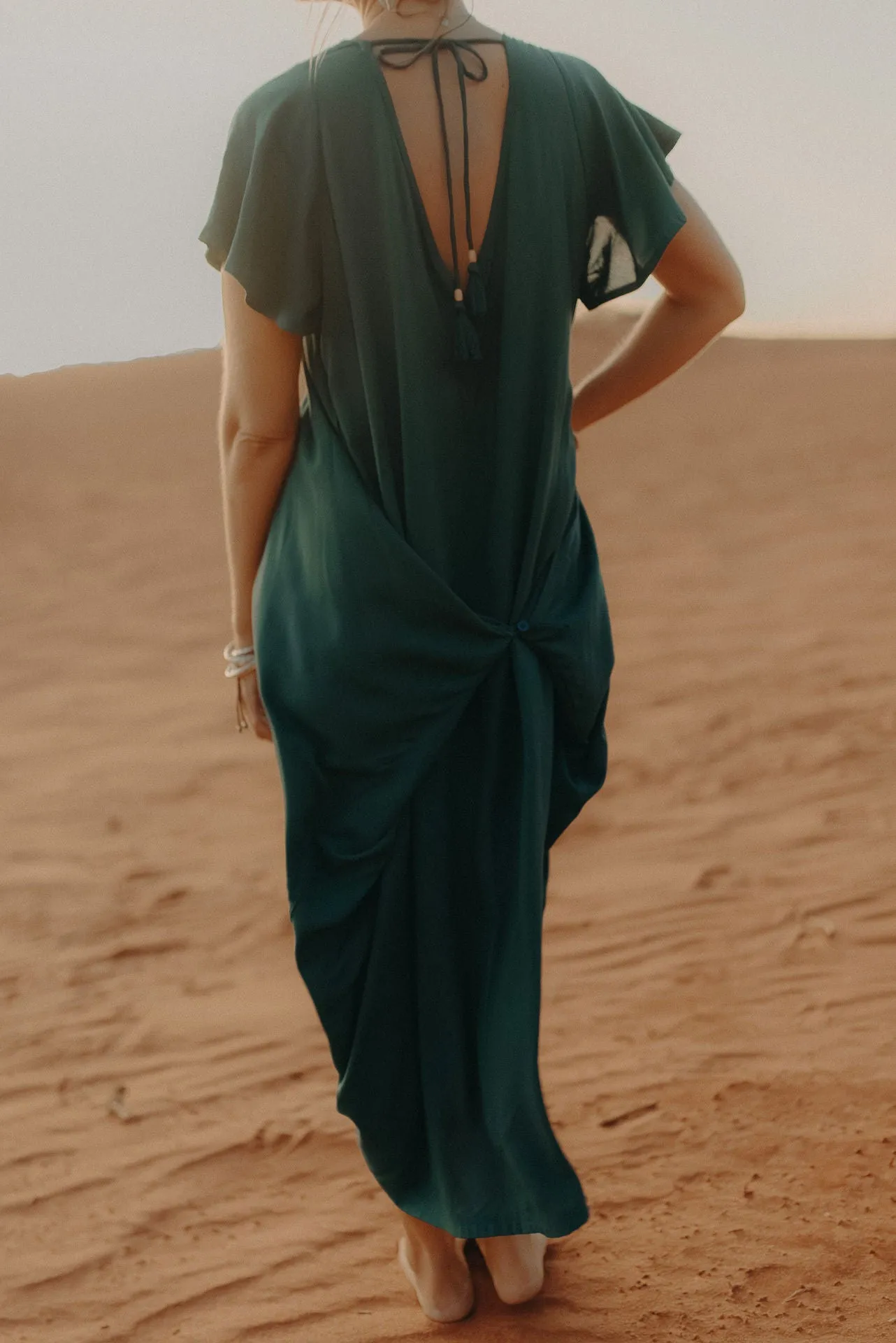 Midi Wingdress Sleeved - teal