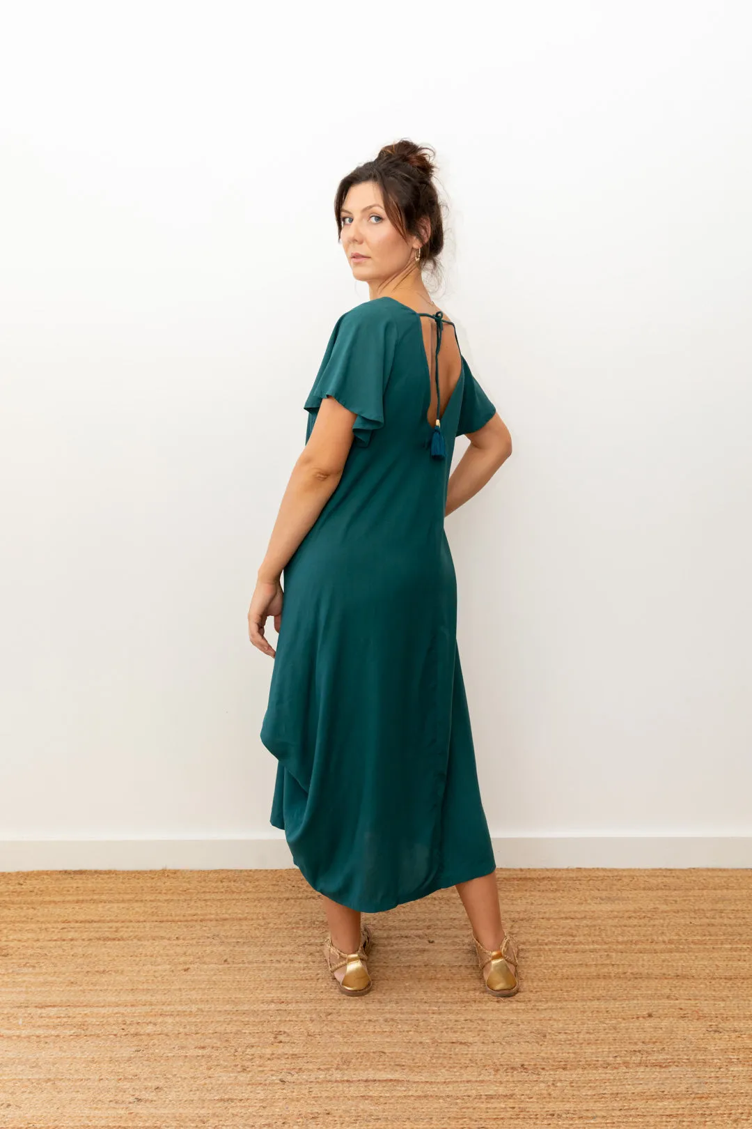 Midi Wingdress Sleeved - teal