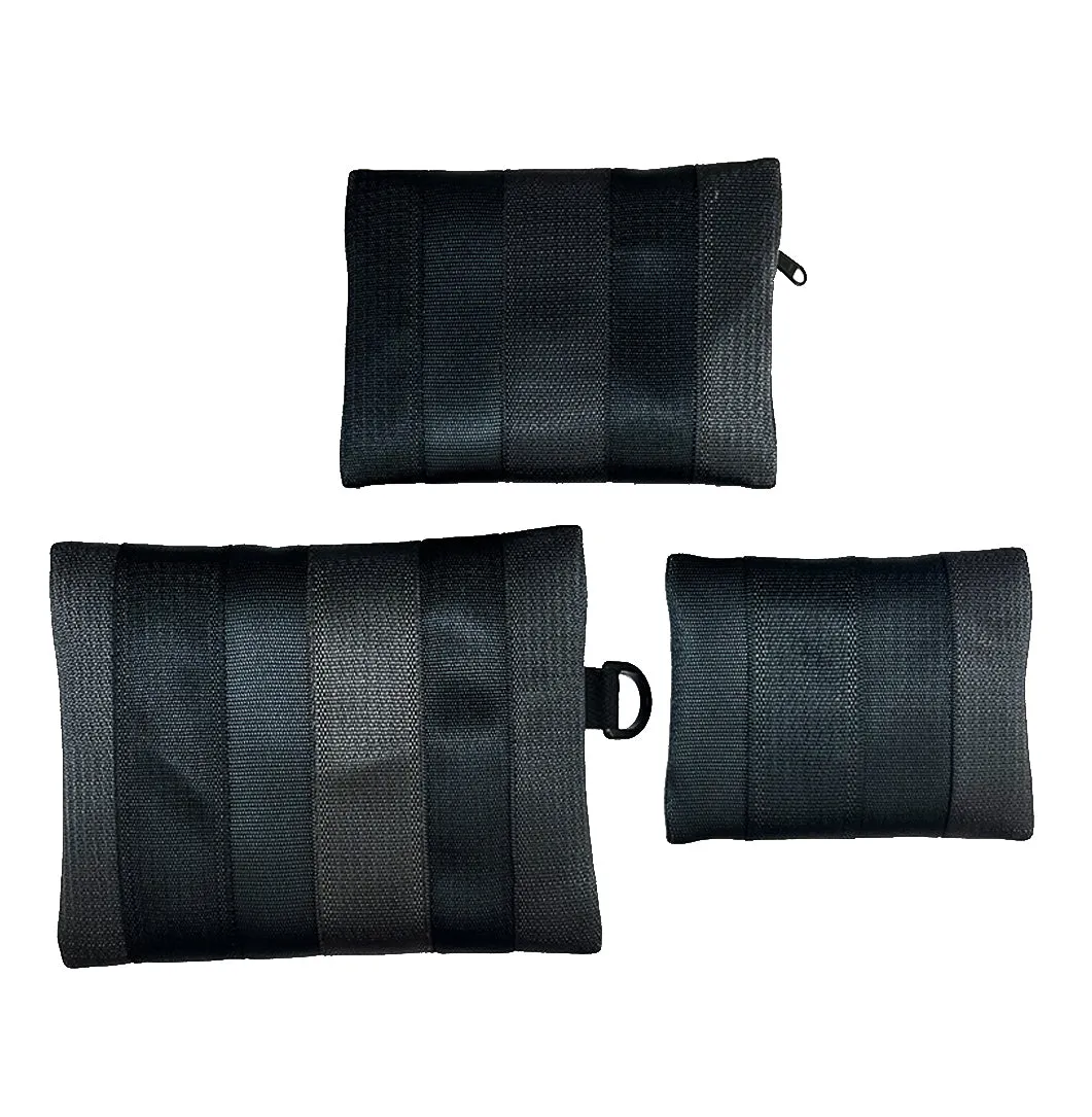 Noir Matryoshkka (Nesting Pouches) in Seat Belts