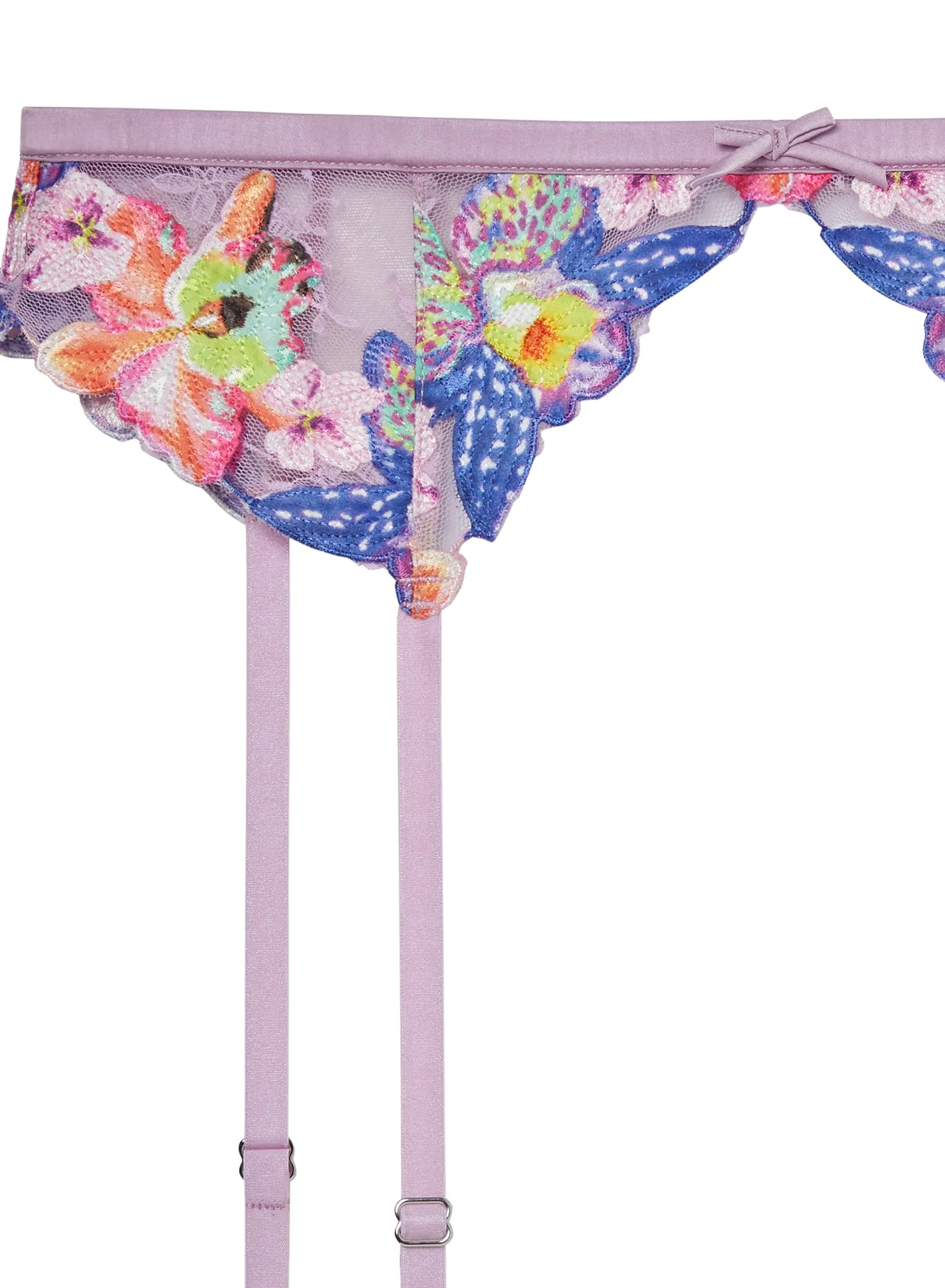Orchid Embroidery Garter Belt