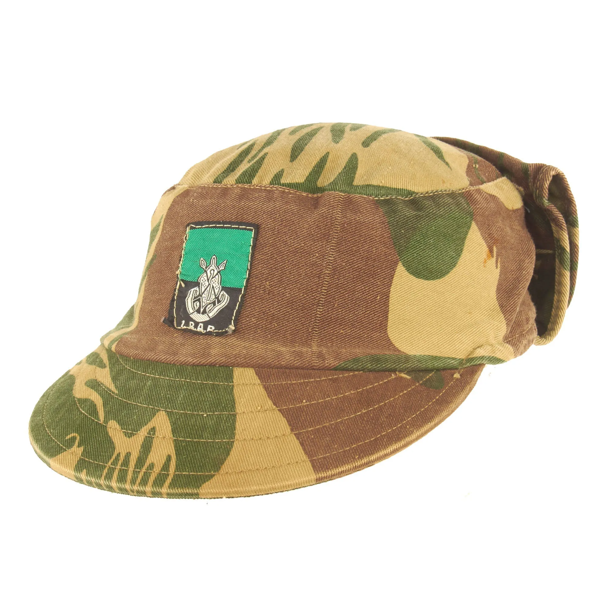 Original Rhodesian Bush War Era 1st Battalion Rhodesian African Rifles Brushstroke Camouflage Pattern Keko (Swallowtail) Patrol Cap With Neck Protector - Size 56cm