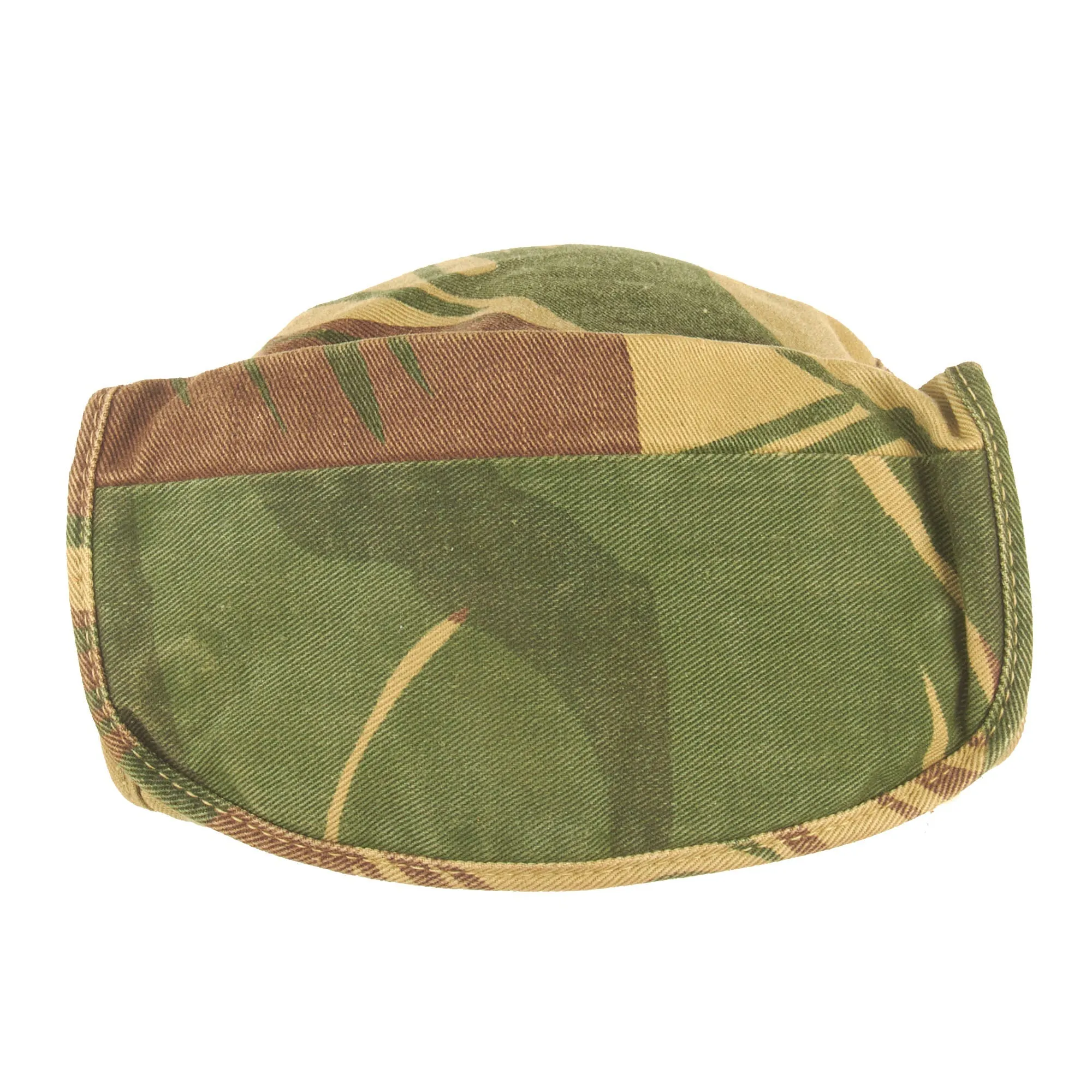 Original Rhodesian Bush War Era 1st Battalion Rhodesian African Rifles Brushstroke Camouflage Pattern Keko (Swallowtail) Patrol Cap With Neck Protector - Size 56cm