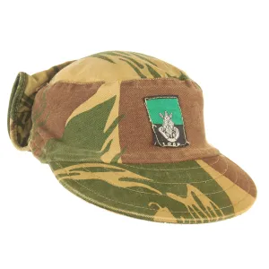 Original Rhodesian Bush War Era 1st Battalion Rhodesian African Rifles Brushstroke Camouflage Pattern Keko (Swallowtail) Patrol Cap With Neck Protector - Size 56cm