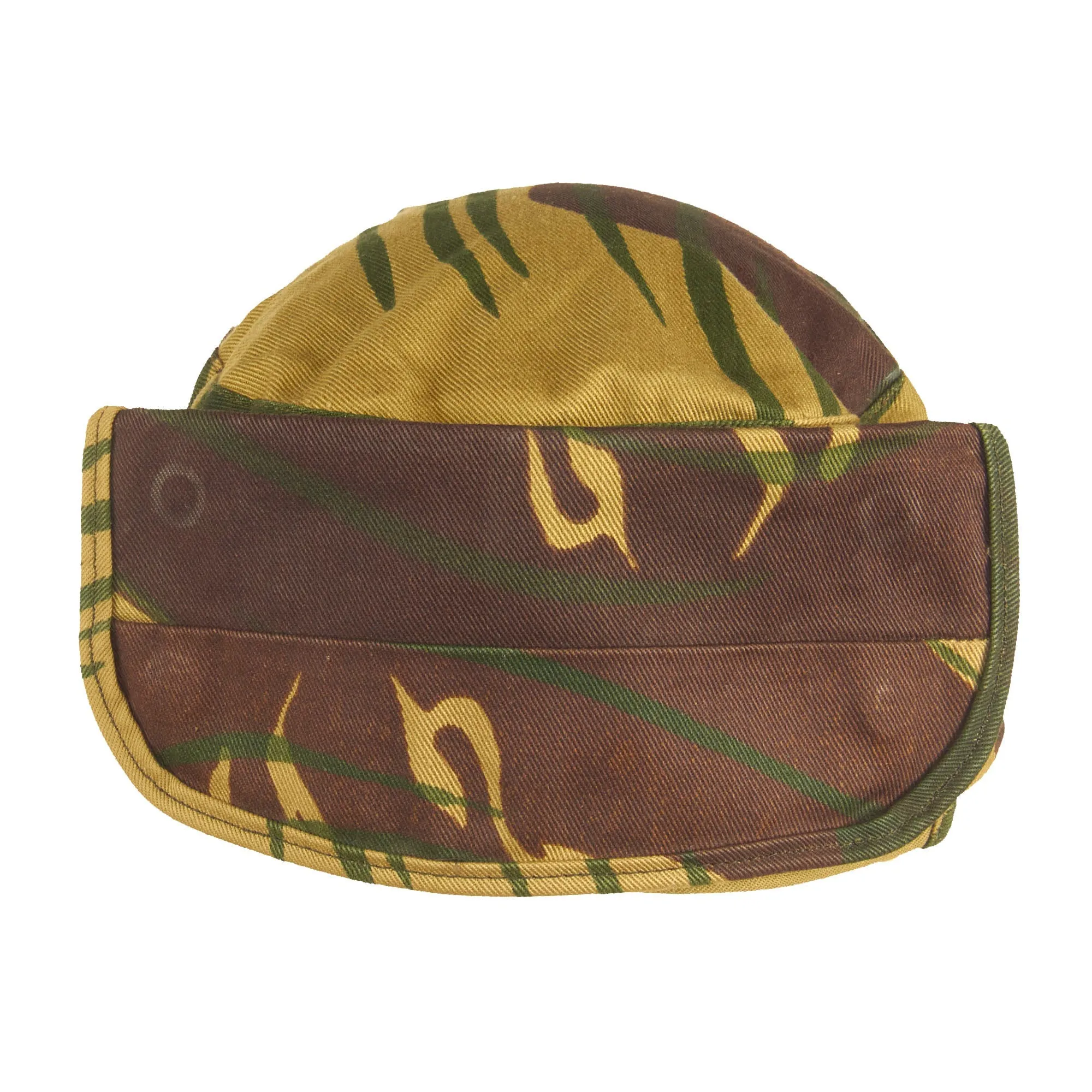 Original Rhodesian Bush War Era Unissued Rhodesian Brushstroke Camouflage Pattern Keko (Swallowtail) Patrol Cap With Neck Protector - Size 7