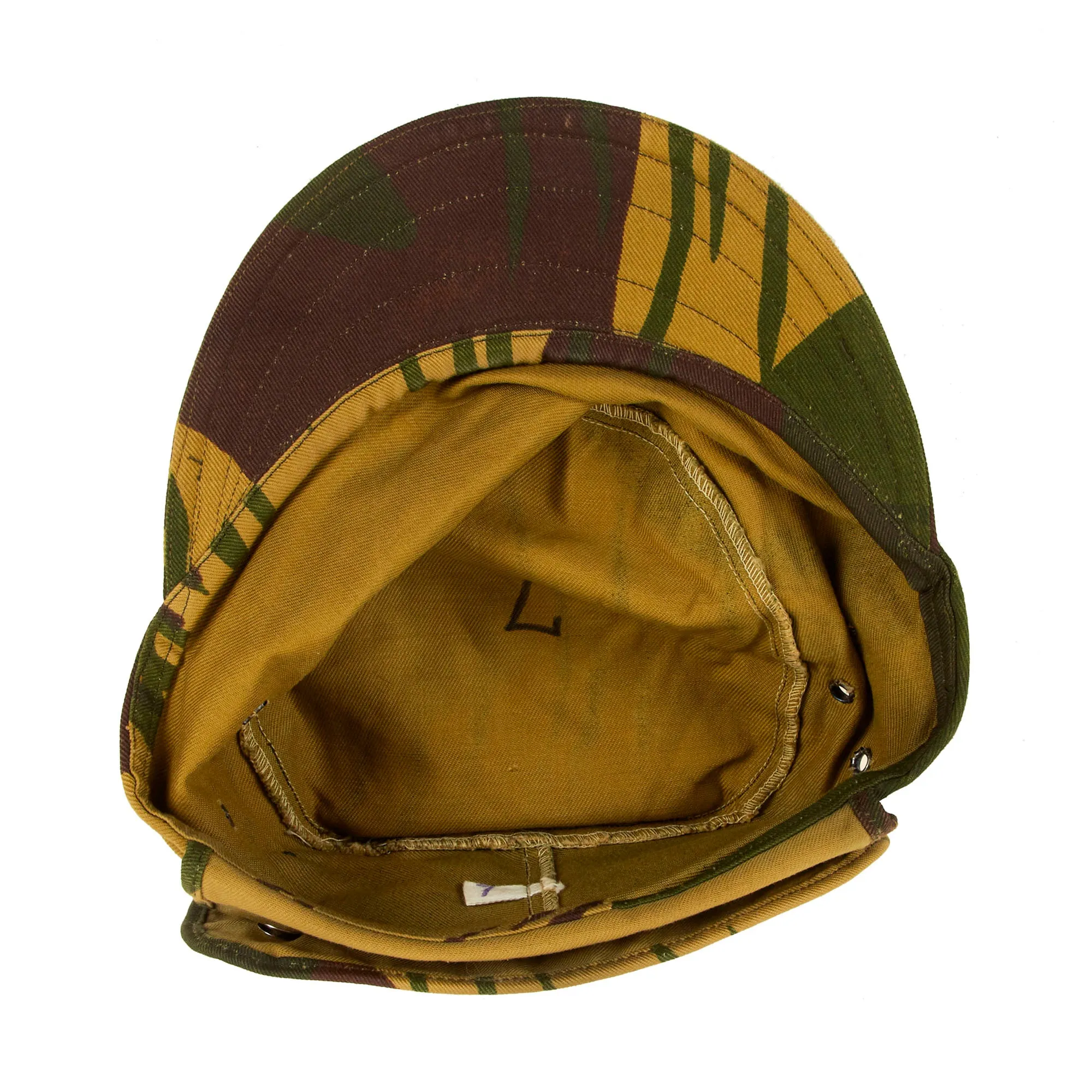 Original Rhodesian Bush War Era Unissued Rhodesian Brushstroke Camouflage Pattern Keko (Swallowtail) Patrol Cap With Neck Protector - Size 7