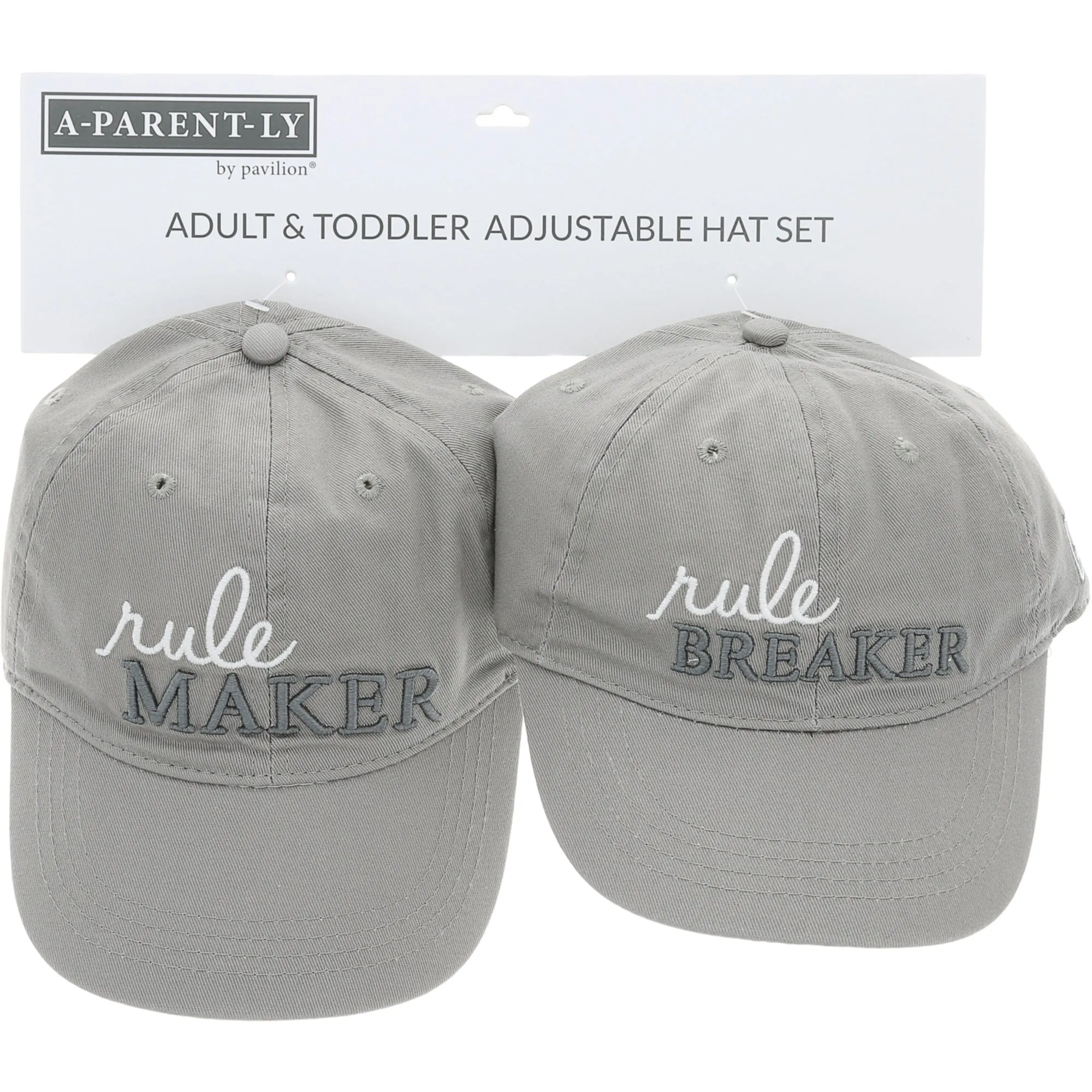 Rule Maker & Breaker Adjustable Adult and Toddler Hat Set