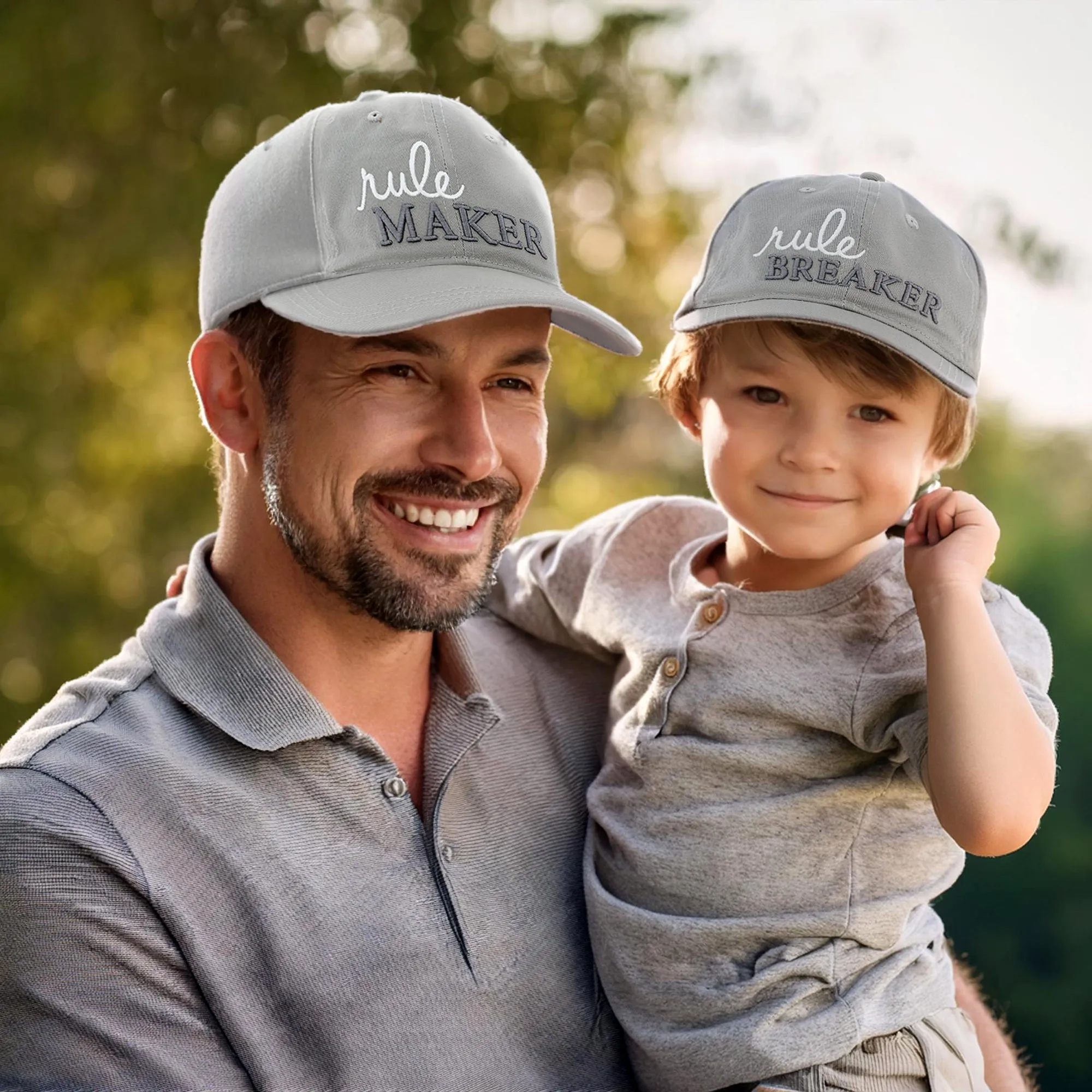 Rule Maker & Breaker Adjustable Adult and Toddler Hat Set