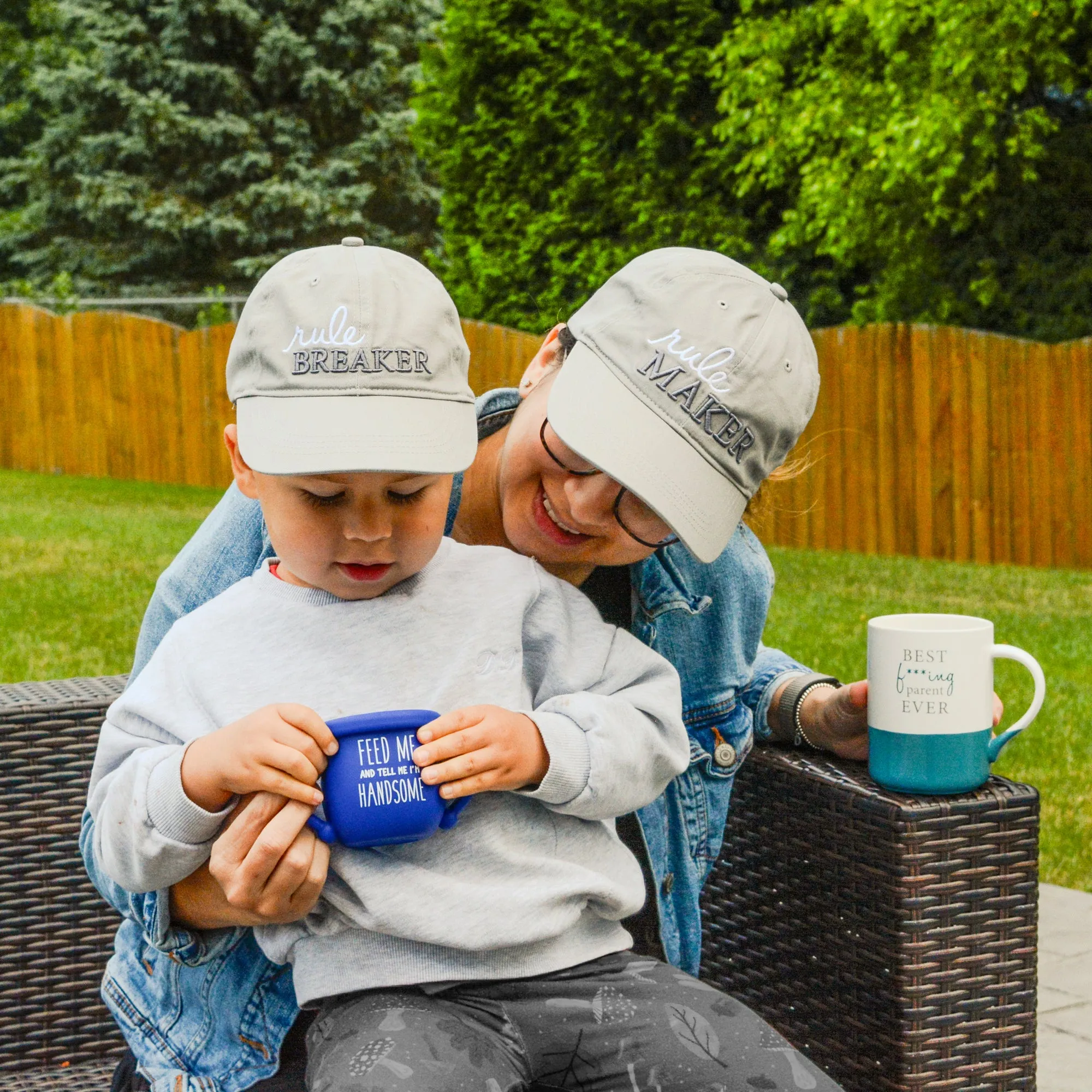 Rule Maker & Breaker Adjustable Adult and Toddler Hat Set