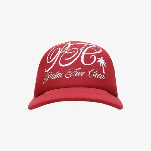 X PALM TREE CREW TRUCKER CAP 'DARK RED'